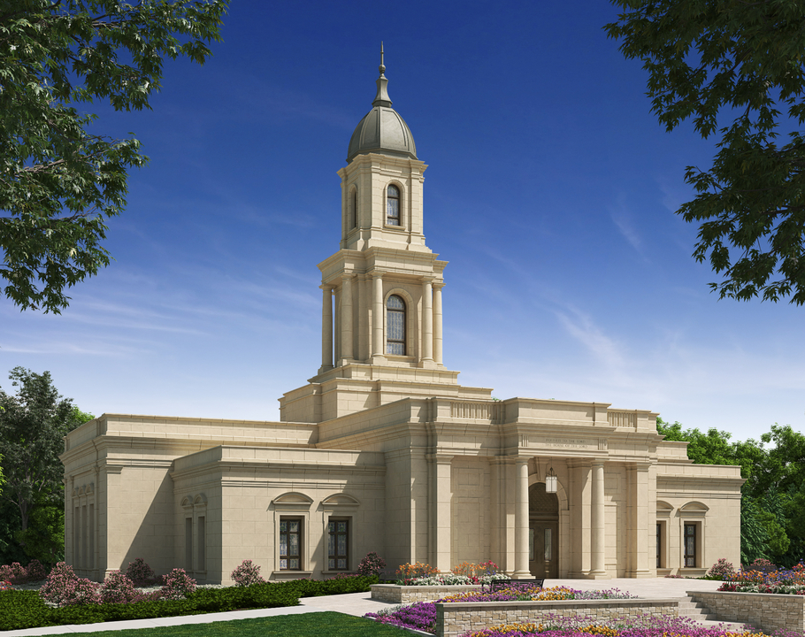 Vista principal del Templo de Cleveland, Ohio, proyecto con 71 piezas de GFRC fabricadas por MXUD